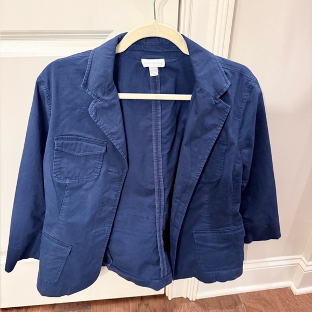 Charter Club Women's Blue Jacket Size Large